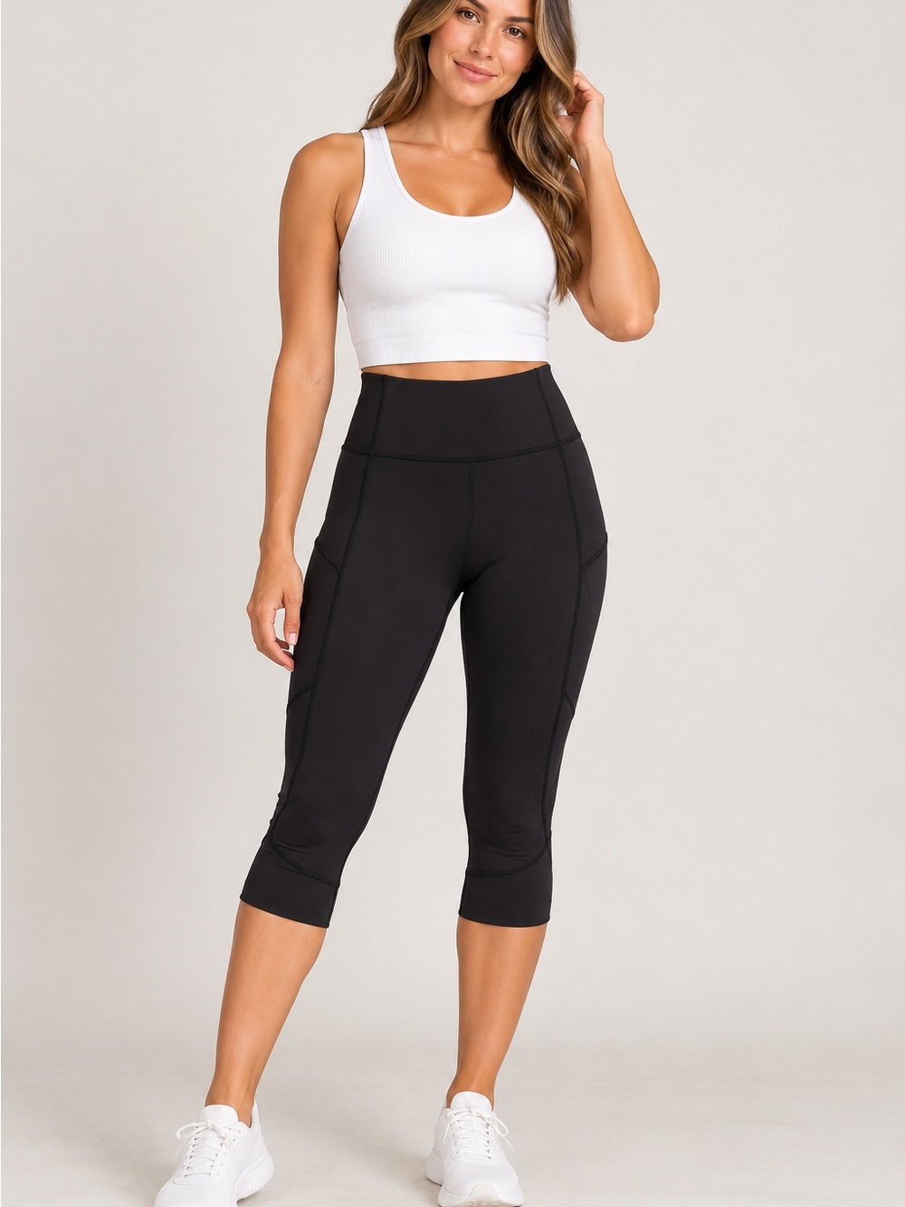 Lululemon Black High Rise Crop Leggings 18” Inseam